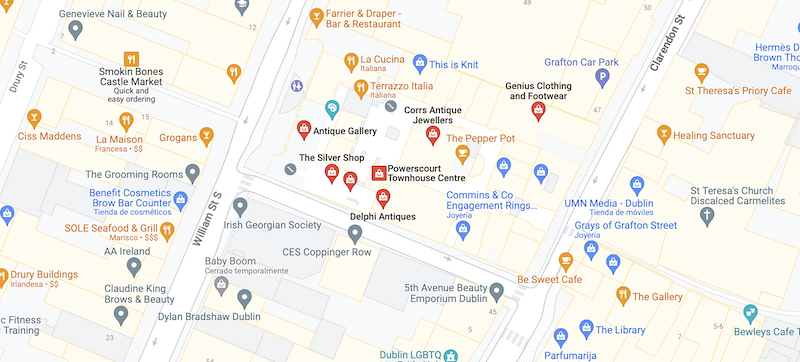 Shopping Powerscourt Townhouse: mapa